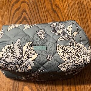 Vera Bradley Quilted Floral Cosmetic Bag - Gray and Cream
